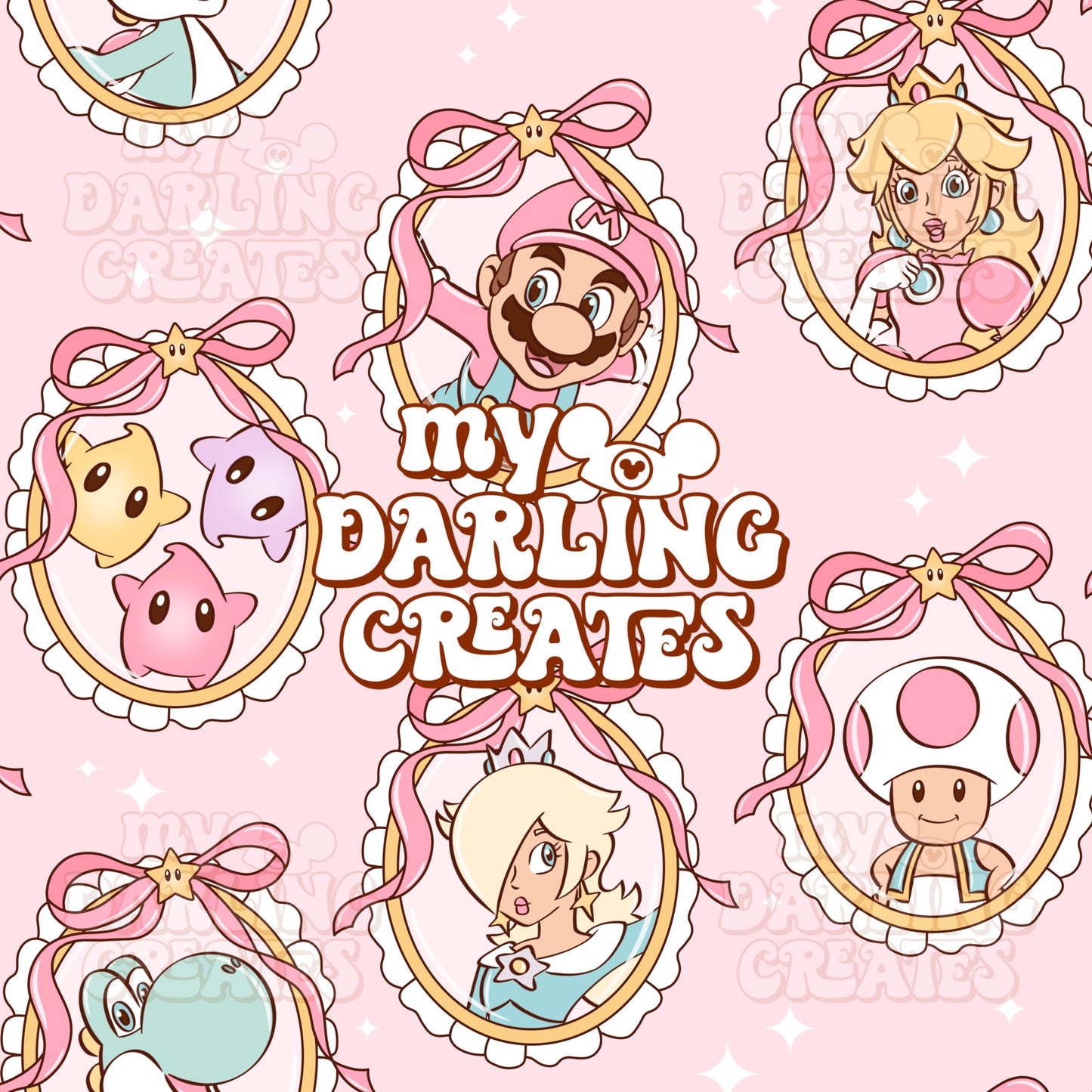 Girly Galaxy Light Pink Frames - Seamless File