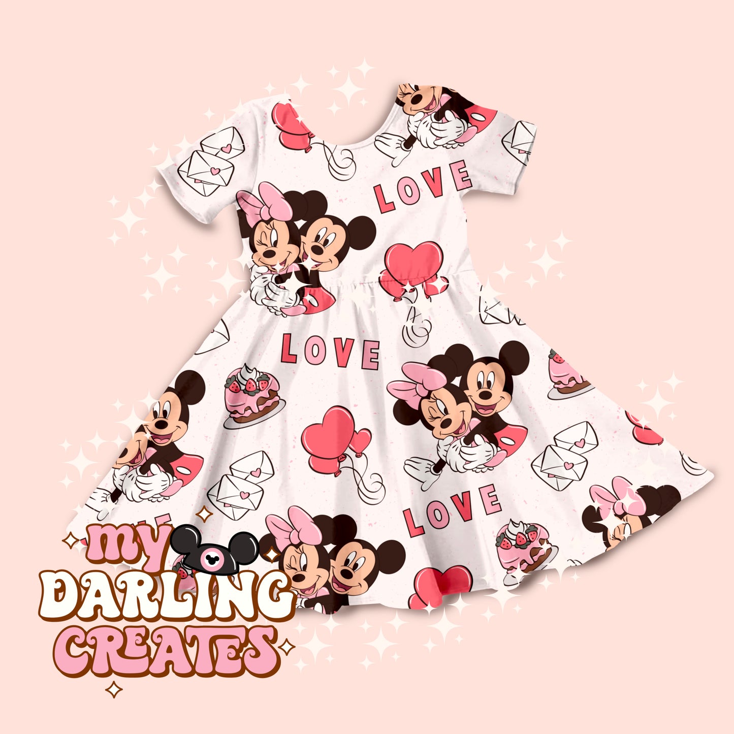 Mouse Love Pink - Seamless Pattern