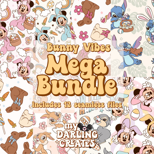 Bunny Vibes | Seamless File MEGA Bundle - Includes 12 designs