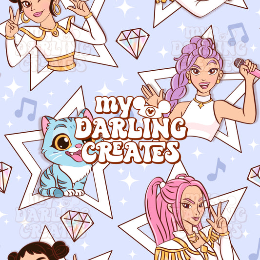 K Pop Star Party Blue - Seamless File