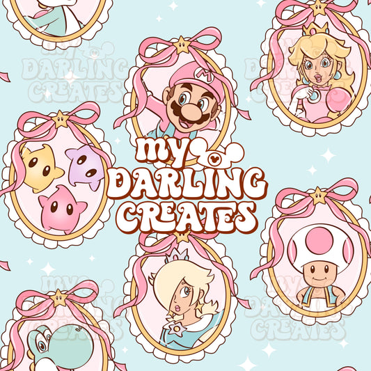 Girly Galaxy Blue Frames - Seamless File