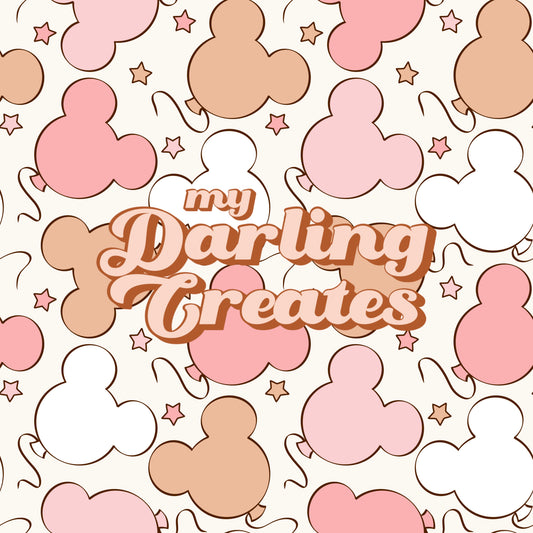 Pink Mouse Balloons - Seamless Pattern