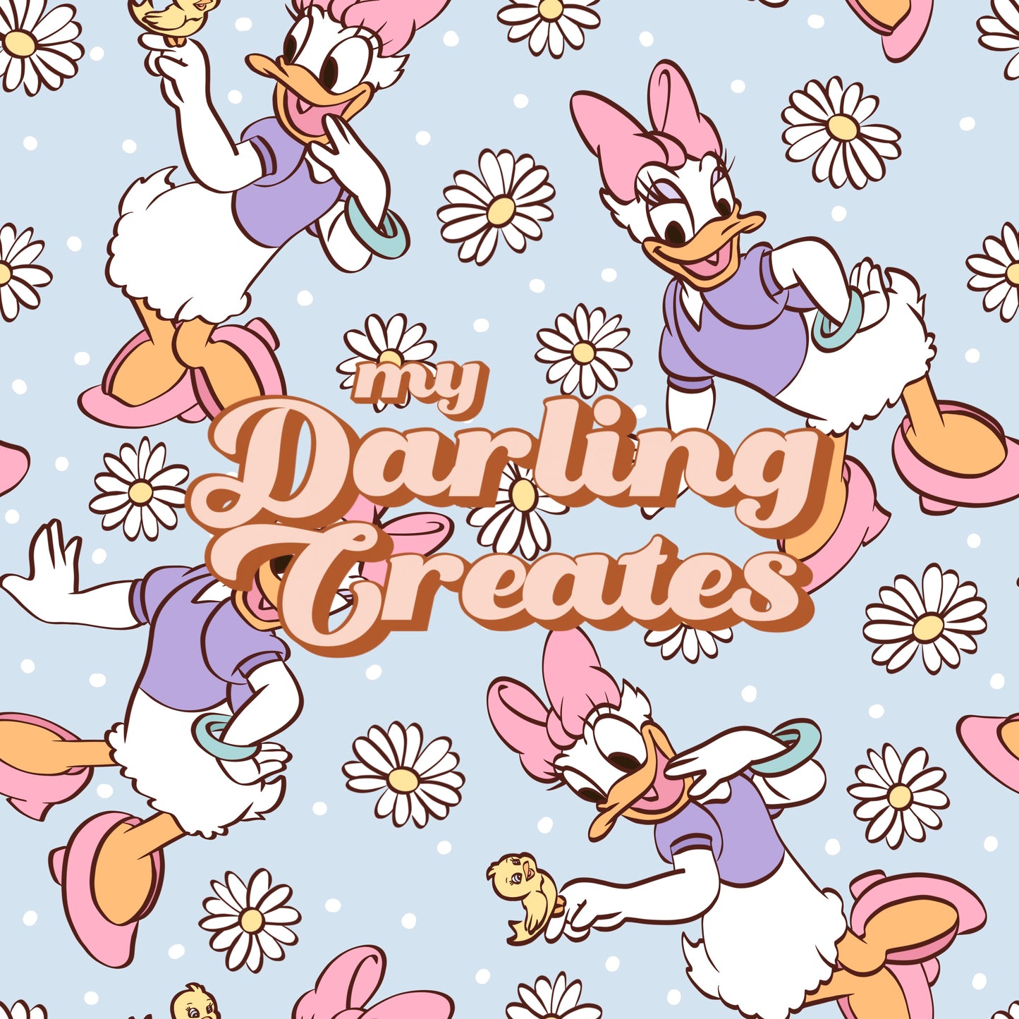 Daisies Duck (3) - Seamless Pattern