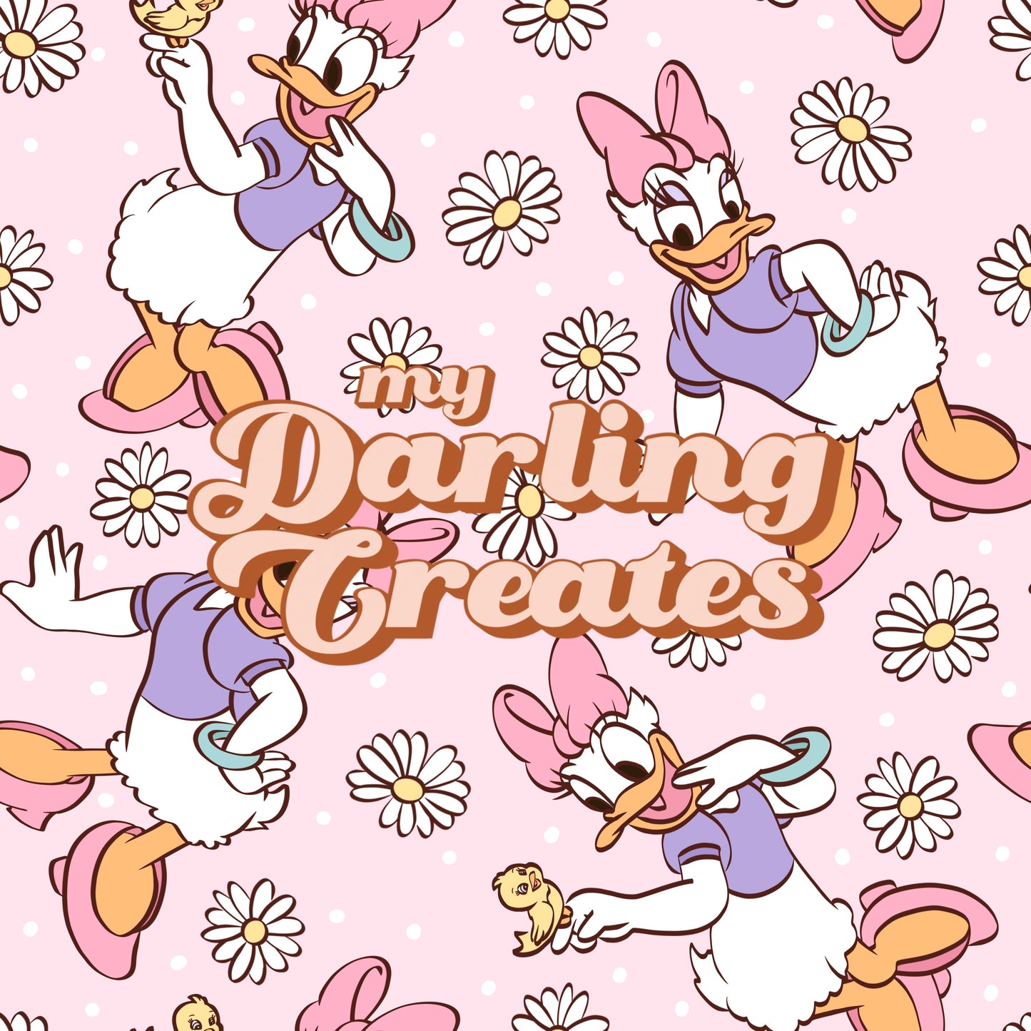 Daisies Duck (3) - Seamless Pattern