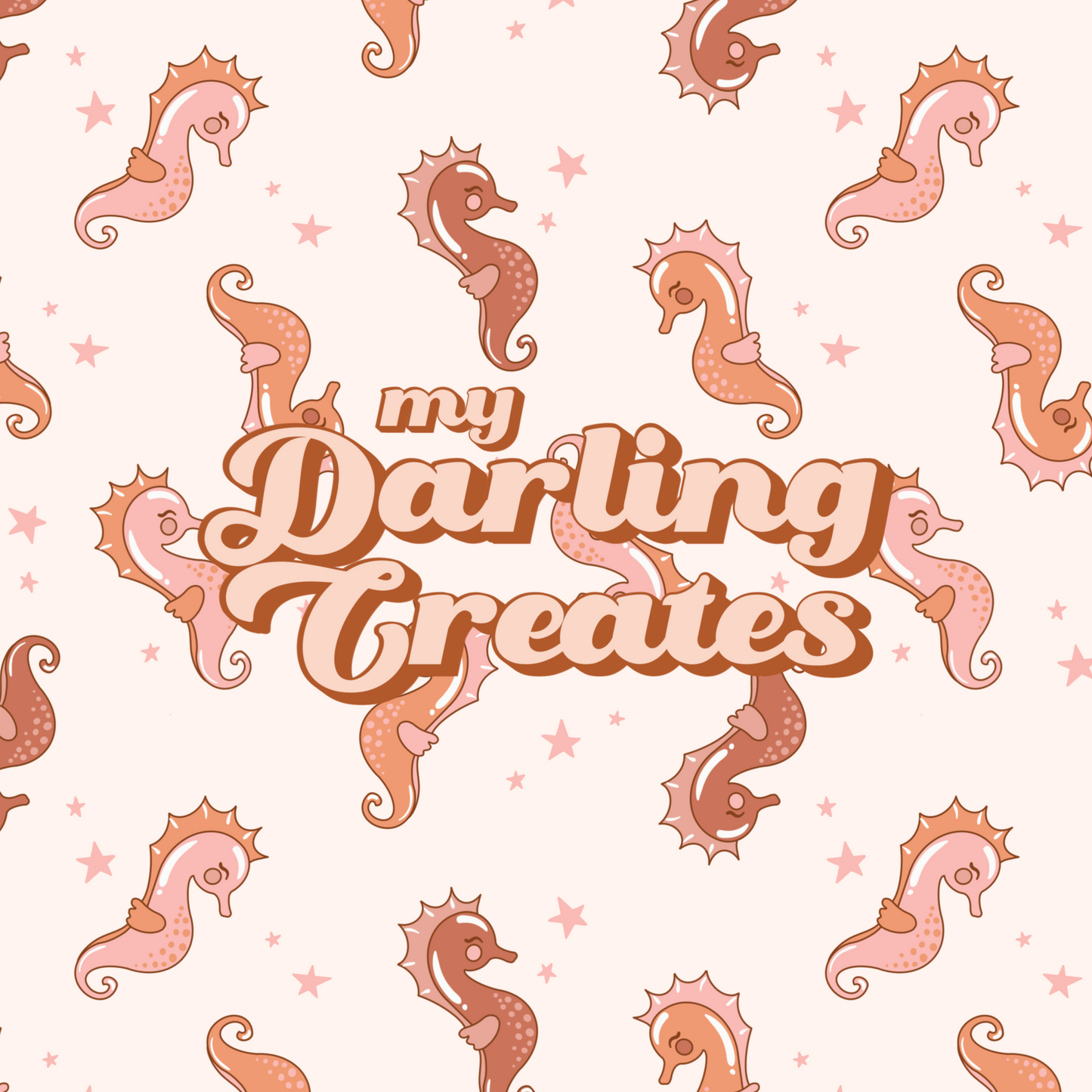 Seahorse Pink - Seamless Pattern