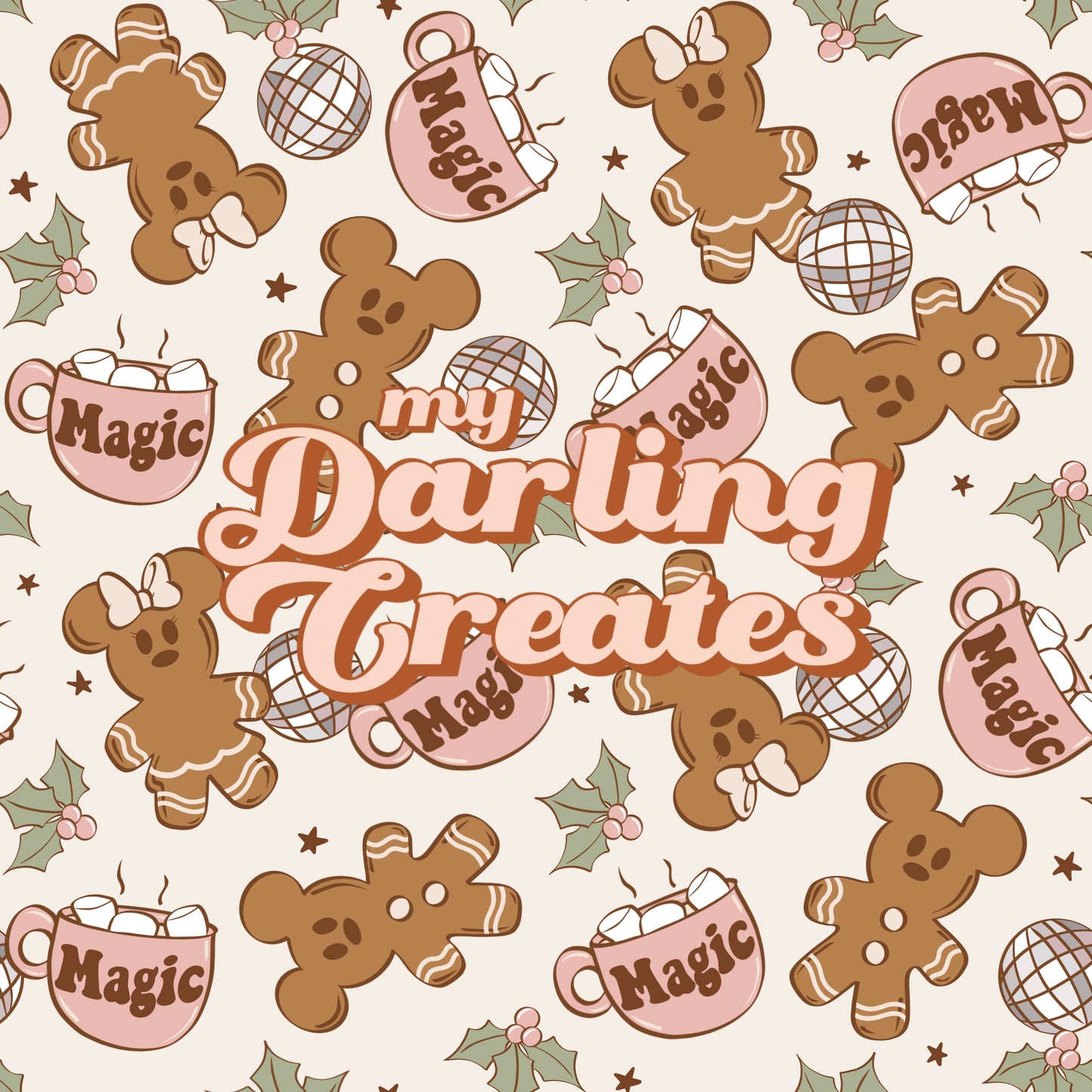 Gingerbread Mouse - Seamless Pattern